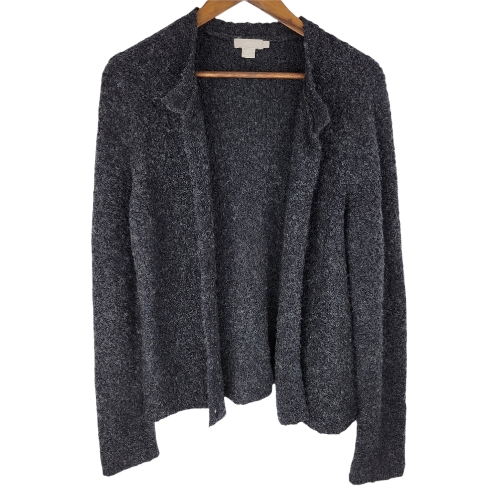 J. Crew Gray fluffy Button-up sweater Size L